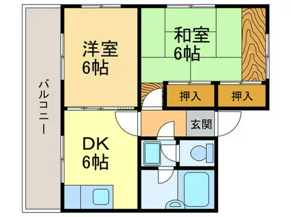 初崎マンション(2DK/2階)の間取り写真