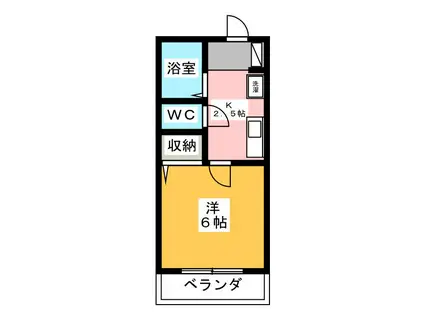 ウエストパークコート(1K/2階)の間取り写真