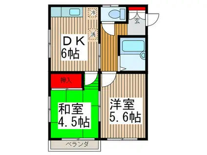 モジュールハイツ吉村(2DK/3階)の間取り写真