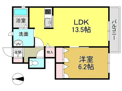 アンジェロA(1LDK/1階)の間取り写真