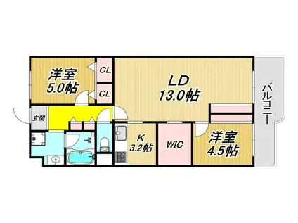 サンマンション塚口第3(2LDK/4階)の間取り写真
