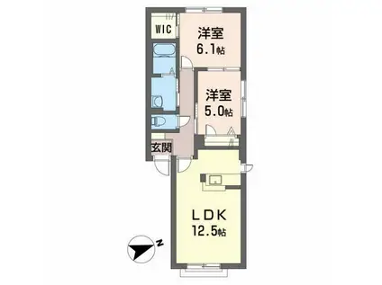 シャーメゾン195(2LDK/2階)の間取り写真