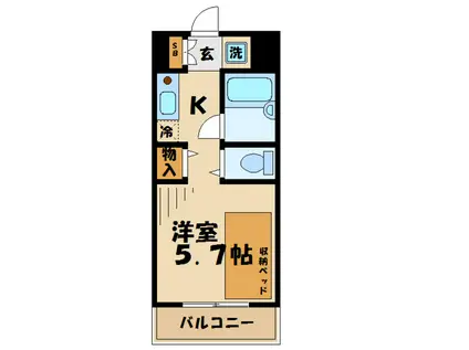 ラフィーネ学生マンション(1K/4階)の間取り写真