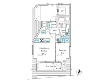 BUENA VISTA代々木 ブエナビスタ代々木(1LDK/9階)の間取り写真