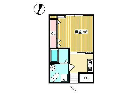 ポラスタ田中町(1K/2階)の間取り写真