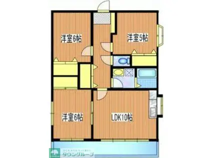 サンモール大堂(3LDK/1階)の間取り写真