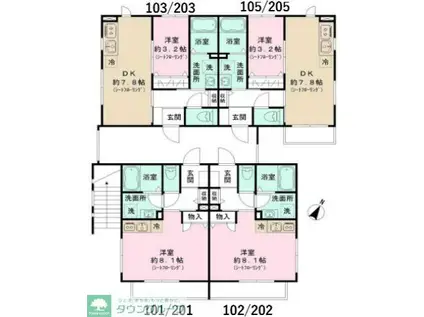 コート西山(1DK/2階)の間取り写真