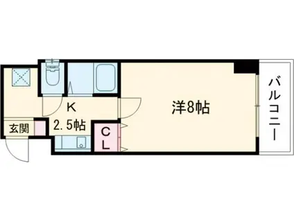 アコルデパルク三宮(1K/2階)の間取り写真