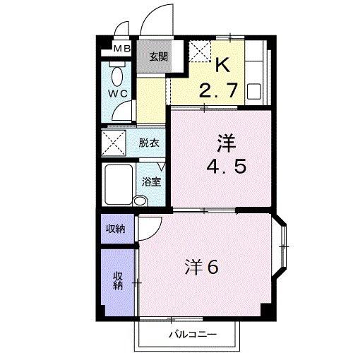 エルディムK(2K/1階)の間取り写真