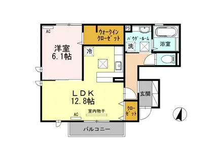 サニーハウスK(1LDK/1階)の間取り写真