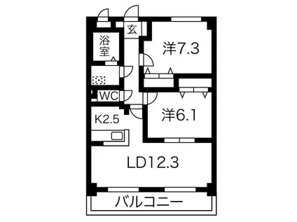 コンチェルト(2LDK/1階)の間取り写真