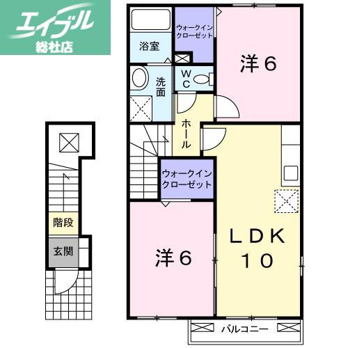 アバンツアート(2LDK/2階)の間取り写真