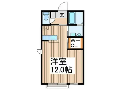 サンハイムさがみ(ワンルーム/2階)の間取り写真