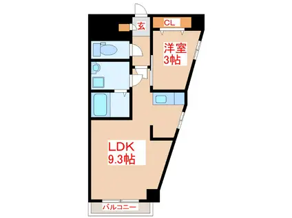 ドリームサンライフ(1LDK/2階)の間取り写真