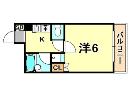 ドミール橘(1K/5階)の間取り写真