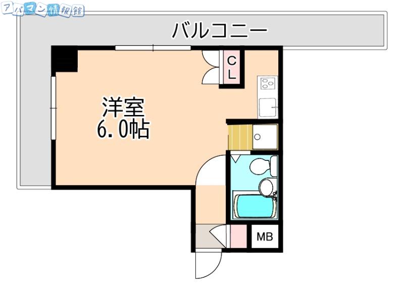 リバティプラザ本町(ワンルーム/10階)の間取り写真