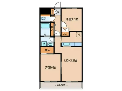 ビエント小机(2LDK/1階)の間取り写真