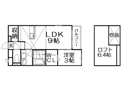 COMPANY-VIII(1LDK/2階)の間取り写真