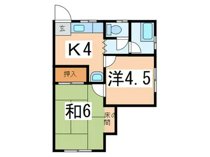 スガタニアパート(2K/1階)の間取り写真