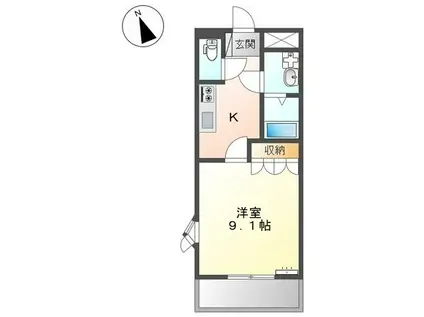 ウィルタウン(1K/2階)の間取り写真