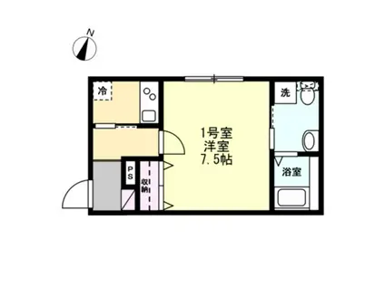 ポモドーロ(1K/1階)の間取り写真