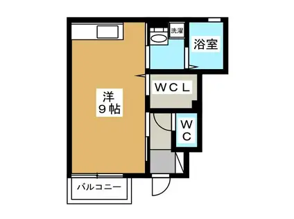 フロース(ワンルーム/1階)の間取り写真