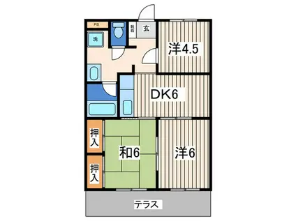 スタインガーデン(3DK/1階)の間取り写真
