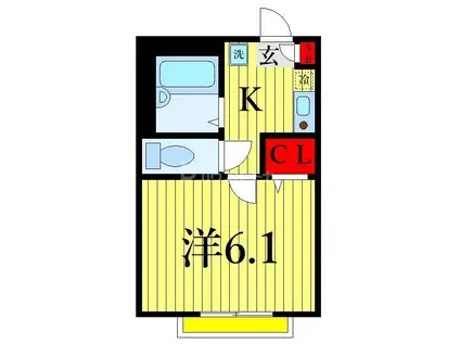 アルシオンハイツ葛西(1K/2階)の間取り写真