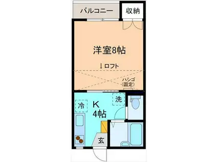 ベルハウス(1K/2階)の間取り写真