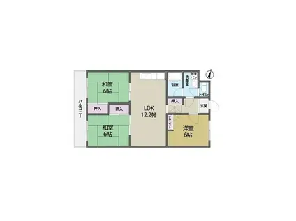 プレシャスコーラル(3LDK/2階)の間取り写真