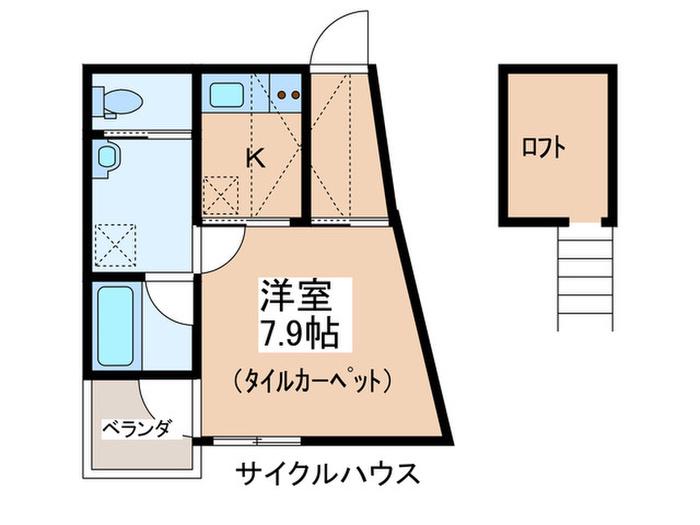 WJ・W-1(1K/2階)の間取り写真