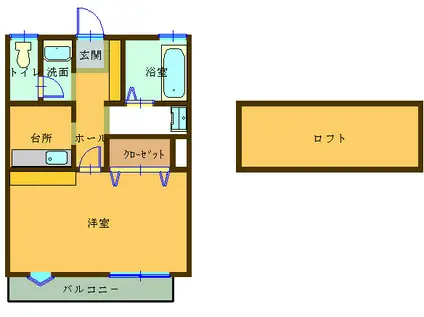 マグハウス 1Kロフト(1K/1階)の間取り写真