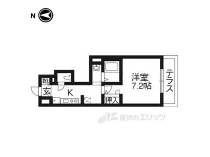 エトワール紫竹3(1K/1階)の間取り写真