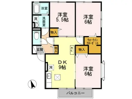 FAMILY COURT C(3DK/1階)の間取り写真