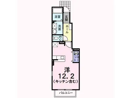 プラシード いちのみやA(ワンルーム/1階)の間取り写真