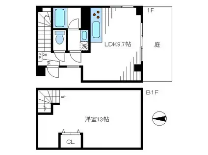 エルシオン(1LDK/1階)の間取り写真