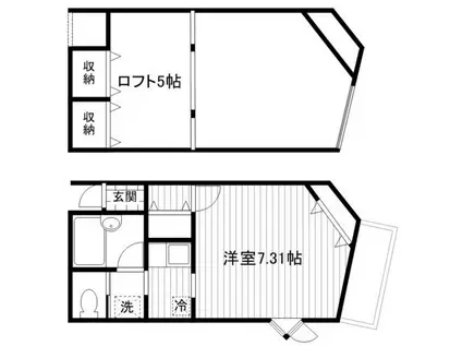 パレス相模大野(1K/1階)の間取り写真