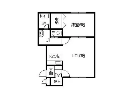カラールB(1LDK/1階)の間取り写真