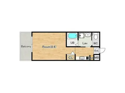 ピーステン名駅南(1K/6階)の間取り写真