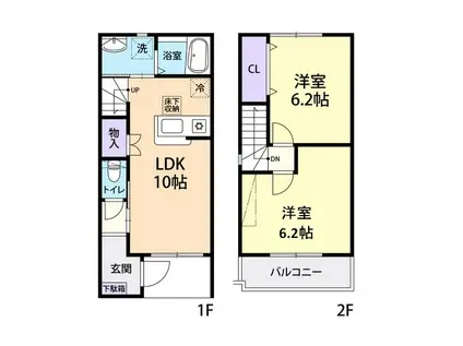 VALENTIA(2LDK/1階)の間取り写真