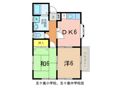 パルクII(2DK/1階)の間取り写真