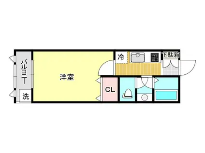 サンパティーク(1K/2階)の間取り写真