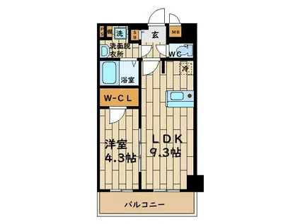 ORIENT COURT OWADAII(1LDK/4階)の間取り写真