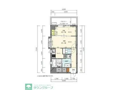 リントン亀戸(1DK/6階)の間取り写真