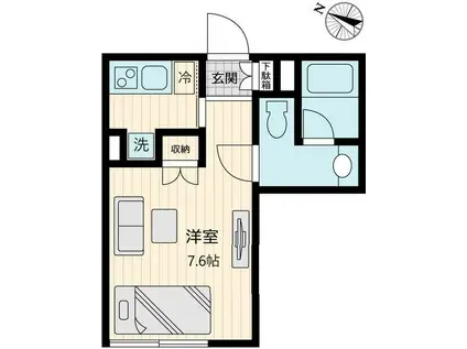FULLEA世田谷(ワンルーム/1階)の間取り写真