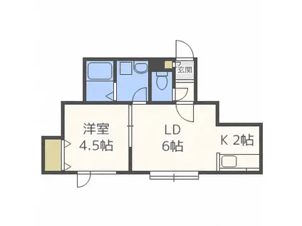 ケントハウスII(1LDK/2階)の間取り写真
