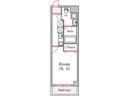 アリバあみだ池(1K/2階)の間取り写真