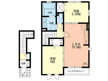 ヴィラ コンフォート(2LDK/2階)の間取り写真