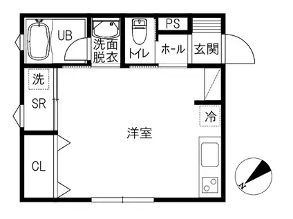 RUTILE I(ワンルーム/2階)の間取り写真