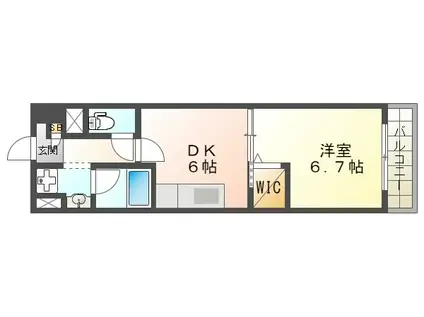 セジュールCR(1DK/4階)の間取り写真